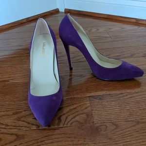 Loslandifen Italian Purple Suede Velvet Stiletto Heels New Size 9